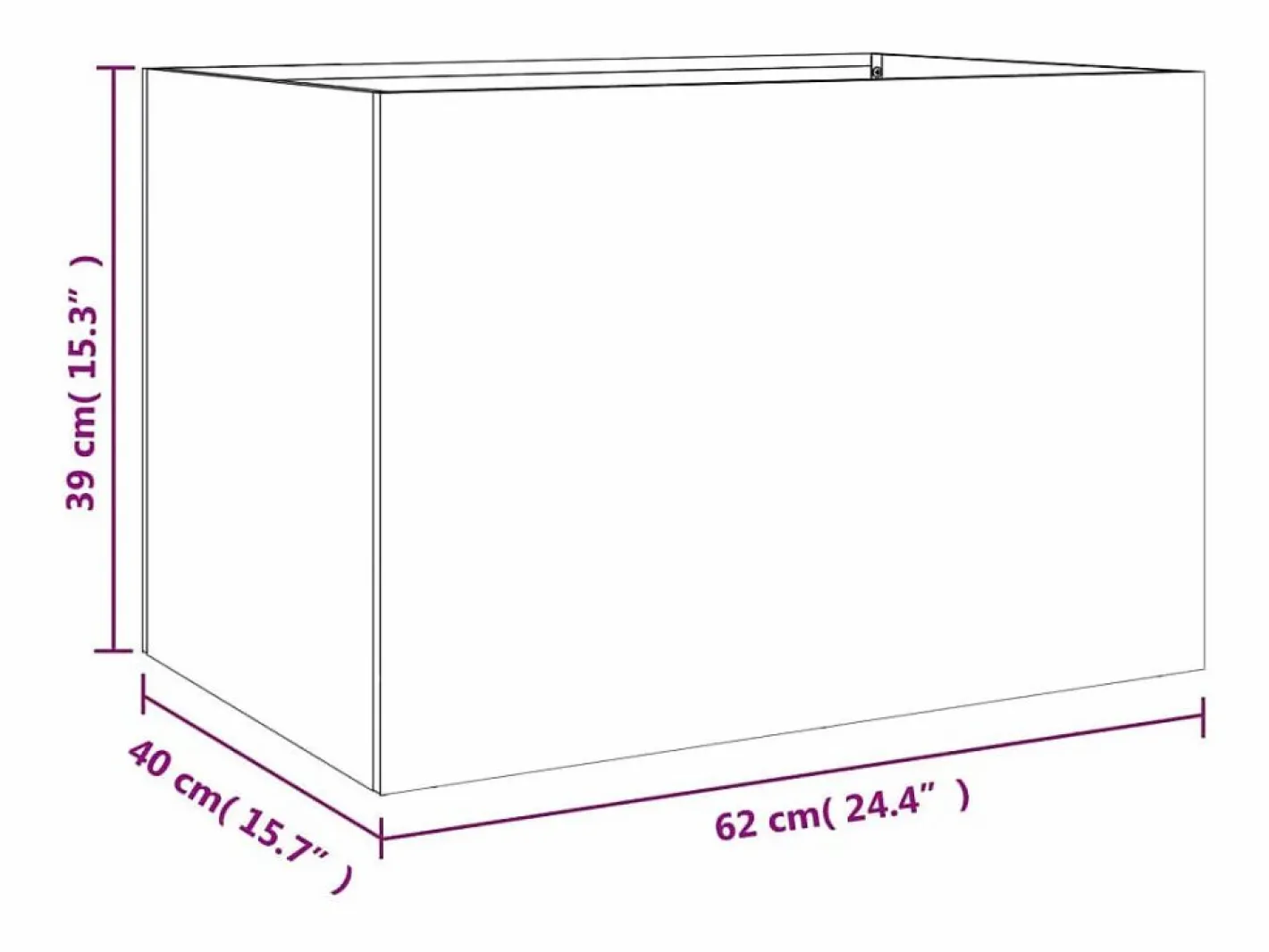 Clicnbuy Jardinera de acero laminado en frío oliva 62x40x39 cm Verde Best