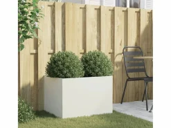 Clicnbuy Jardinera de acero laminado en frío 62x47x46 cm Blanco Discount
