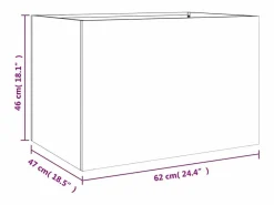 Clicnbuy Jardinera de acero laminado en frío 62x47x46 cm Blanco Discount