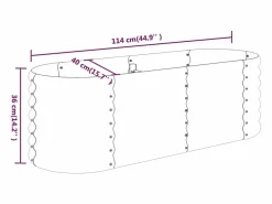 Clicnbuy Jardinera de acero recubrimiento en polvo 114x40x68 cm Plateado Best