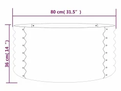 Clicnbuy Jardinera de acero recubrimiento en polvo 80x80x36 cm Plateado