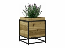 Clicnbuy Jardinera de madera de pino impregnada 40x40x50 cm Marru00f3n