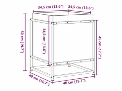Clicnbuy Jardinera de madera de pino impregnada 40x40x50 cm Marru00f3n