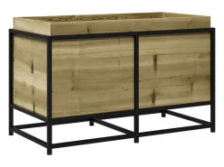 Clicnbuy Jardinera de madera de pino impregnada 80x40x50 cm Marru00f3n Discount