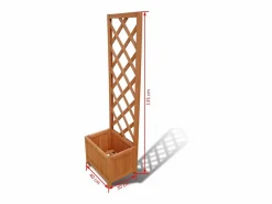 Clicnbuy Jardinera de madera enrejada, 40 x 30 x 135 cm Marru00f3n Outlet