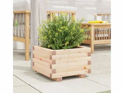 Jardinera de madera maciza de pino 40x40x26,5 cm^Clicnbuy