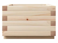 Jardinera de madera maciza de pino 40x40x26,5 cm^Clicnbuy