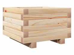 Jardinera de madera maciza de pino 40x40x26,5 cm^Clicnbuy
