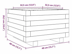 Jardinera de madera maciza de pino 40x40x26,5 cm^Clicnbuy