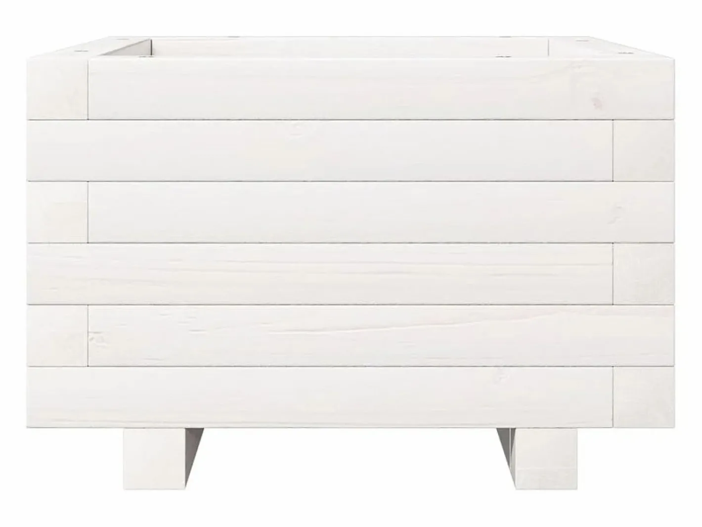 Clicnbuy Jardinera de madera maciza de pino 40x40x26,5 cm Blanco Clearance