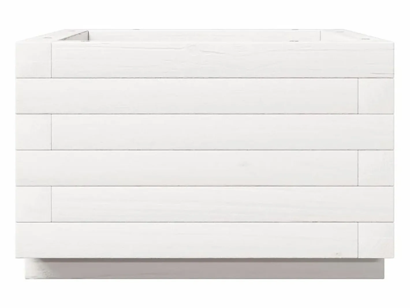 Clicnbuy Jardinera de madera maciza de pino 40x40x26,5 cm Blanco Clearance