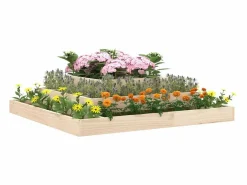 Jardinera de madera maciza de pino 110x110x27 cm^Clicnbuy Best