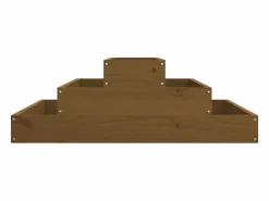Jardinera de madera maciza de pino marrón miel 80x80x27 cm^Clicnbuy New