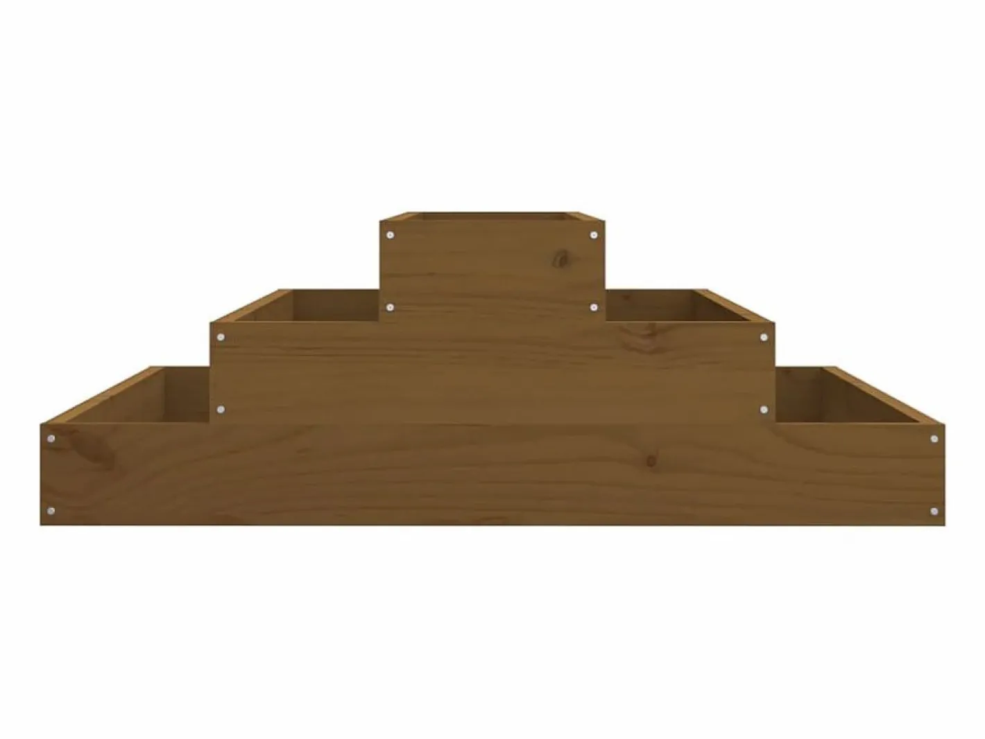 Jardinera de madera maciza de pino marrón miel 80x80x27 cm^Clicnbuy New