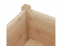 Clicnbuy Jardinera de madera maciza de pino 31x31x70 cm Marru00f3n Hot