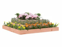Clicnbuy Jardinera de madera maciza de douglas 110x110x27 cm Marru00f3n Best