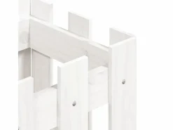 Clicnbuy Jardinera diseño de valla madera maciza pino blanca 30x30x30 cm Blanco New