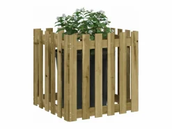 Clicnbuy Jardinera|Jardinera diseño de valla madera de pino impregnada 60x60x60 cm