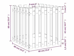 Clicnbuy Jardinera|Jardinera diseño de valla madera de pino impregnada 60x60x60 cm