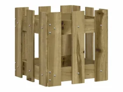 Clicnbuy Jardinera|Jardinera diseño de valla madera de pino impregnada 30x30x30 cm