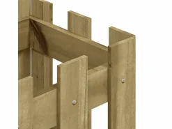 Clicnbuy Jardinera|Jardinera diseño de valla madera de pino impregnada 30x30x30 cm