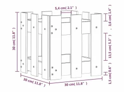 Clicnbuy Jardinera|Jardinera diseño de valla madera de pino impregnada 30x30x30 cm