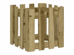 Clicnbuy Jardinera diseño de valla madera de pino impregnada 40x40x40 cm Marru00f3n Sale