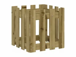 Clicnbuy Jardinera diseño de valla madera de pino impregnada 40x40x40 cm Marru00f3n Sale