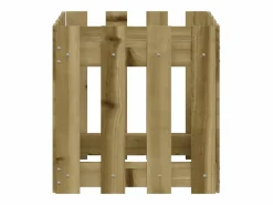 Clicnbuy Jardinera diseño de valla madera de pino impregnada 40x40x40 cm Marru00f3n Sale