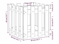 Clicnbuy Jardinera diseño de valla madera de pino impregnada 40x40x40 cm Marru00f3n Sale