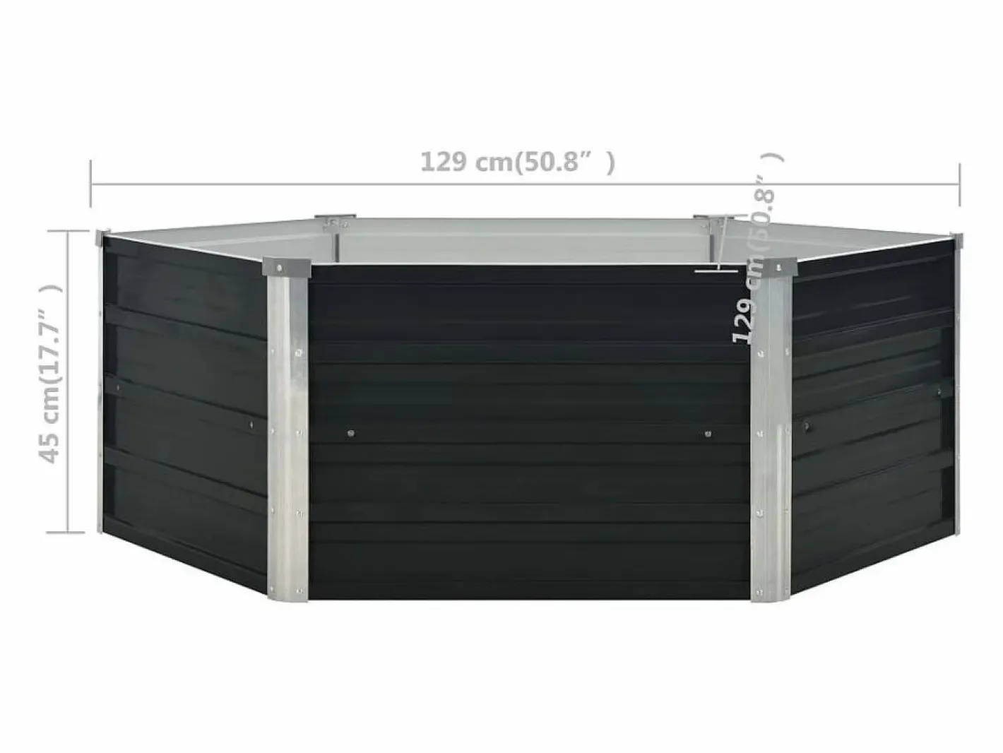 Jardinera elevada acero galvanizado 129x129x45cm^Clicnbuy Discount