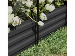 Jardinera elevada de acero con red antipájaros, oscuro (230x110x110 cm) Gris New