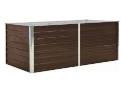 Jardinera elevada de acero galvanizado marrón 160x80x45 cm^Clicnbuy Best