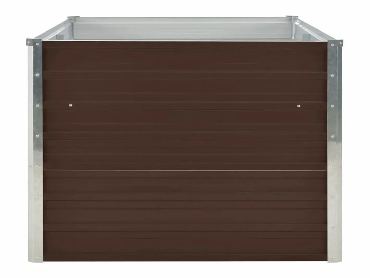 Jardinera elevada de acero galvanizado marrón 160x80x45 cm^Clicnbuy Best