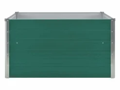 Clicnbuy Jardinera elevada de acero galvanizado 100x100x45 cm Verde Best