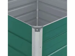 Clicnbuy Jardinera elevada de acero galvanizado 100x100x45 cm Verde Best
