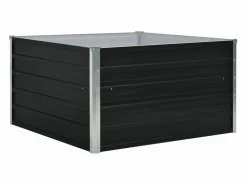 Clicnbuy Jardinera elevada de acero galvanizado antracita 100x100x45 cm Gris antracita Discount