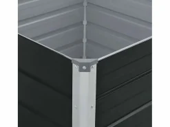 Clicnbuy Jardinera elevada de acero galvanizado antracita 100x100x45 cm Gris antracita Discount
