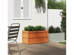 Clicnbuy Jardinera|Jardinera exterior madera maciza pino marrón cera 90x50x50 cm