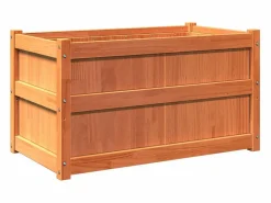 Clicnbuy Jardinera|Jardinera exterior madera maciza pino marrón cera 90x50x50 cm