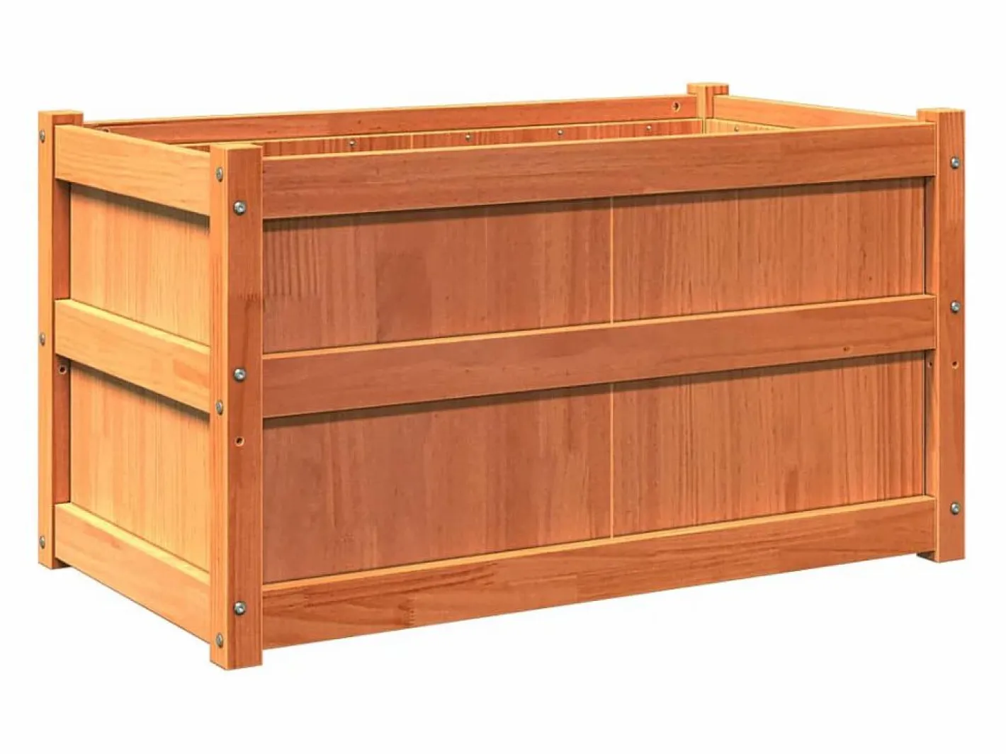 Clicnbuy Jardinera|Jardinera exterior madera maciza pino marrón cera 90x50x50 cm