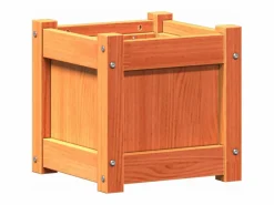 Jardinera exterior madera maciza pino marrón cera 31x31x31 cm^Clicnbuy Online