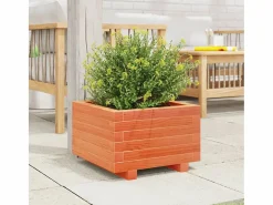 Jardinera madera maciza de pino marrón cera 40x40x26,5 cm^Clicnbuy Online