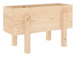 Clicnbuy Jardinera madera maciza de pino 62x30x38 cm Marru00f3n Sale