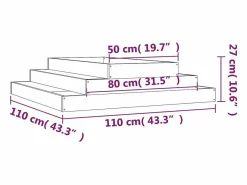 Jardinera madera maciza de pino 110x110x27 cm^Clicnbuy Clearance