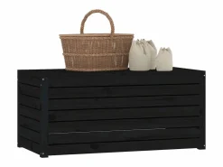 Armario De Jardín|Jardinera negra 101x50,5x46,5 cm madera maciza de pino