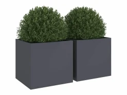 Jardineras 2 unidades acero laminado en frío antracita 49x47x46 cm^Clicnbuy Outlet