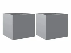 Clicnbuy Jardineras 2 unidades acero corten 32x30x29 cm Plateado Discount