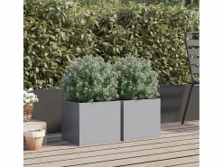 Clicnbuy Jardineras 2 unidades acero corten 32x30x29 cm Plateado Discount