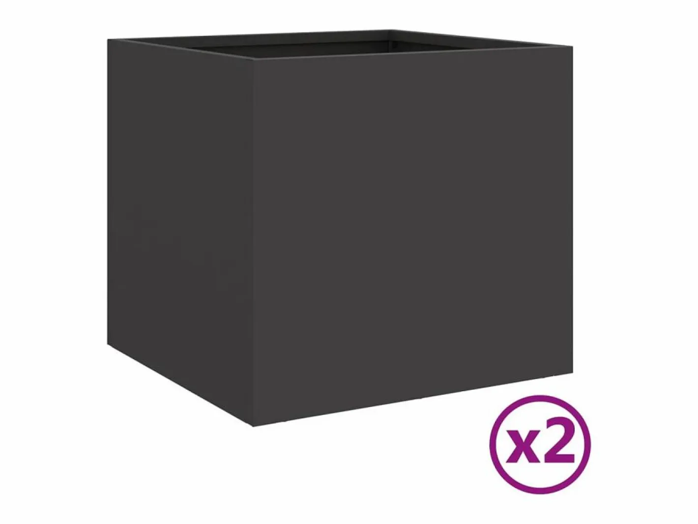 Clicnbuy Jardineras 2 unidades acero laminado en frío 32x30x29 cm Negro New